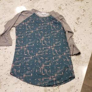 EUC LuLaRoe Randy Top Green sz M